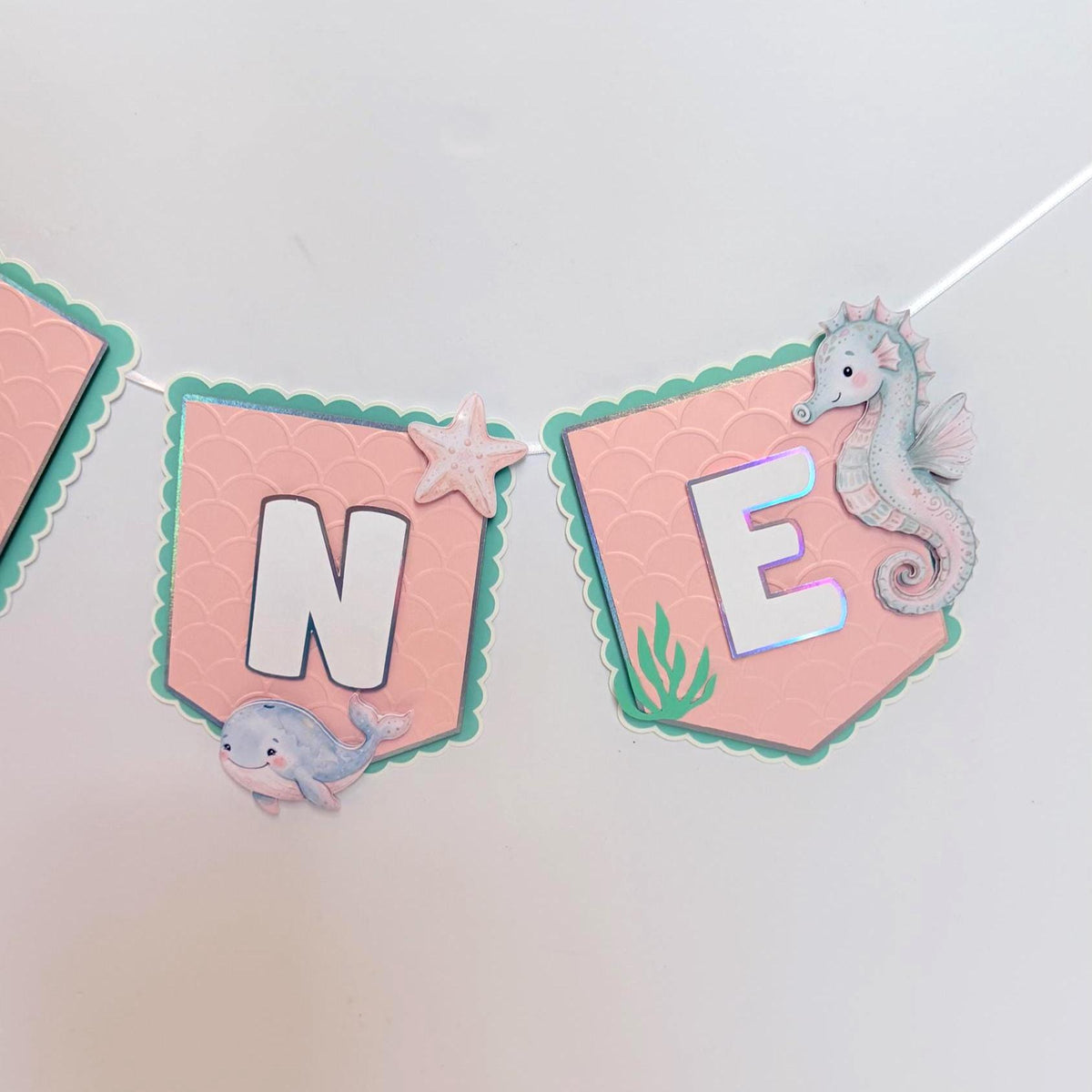 One Der The Sea High Chair Banner | Under The Sea First Birthday Banner | Ocean Birthday Decor | Personalized ONE or TWO Banner