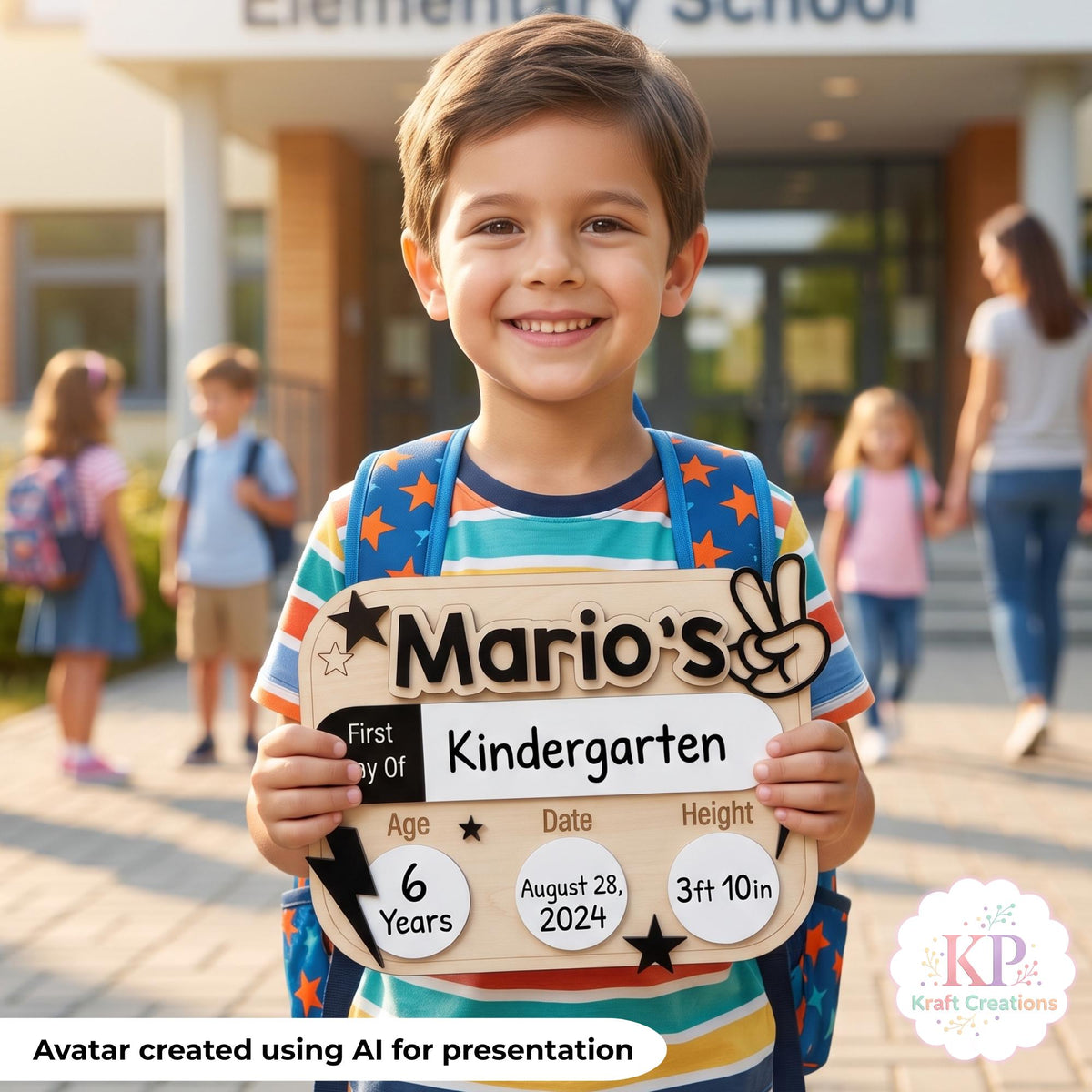 Personalized First Day of School Sign, Reusable Back to School Board, Custom Wooden Milestone Photo Prop, Preschool Kindergarten Keepsake