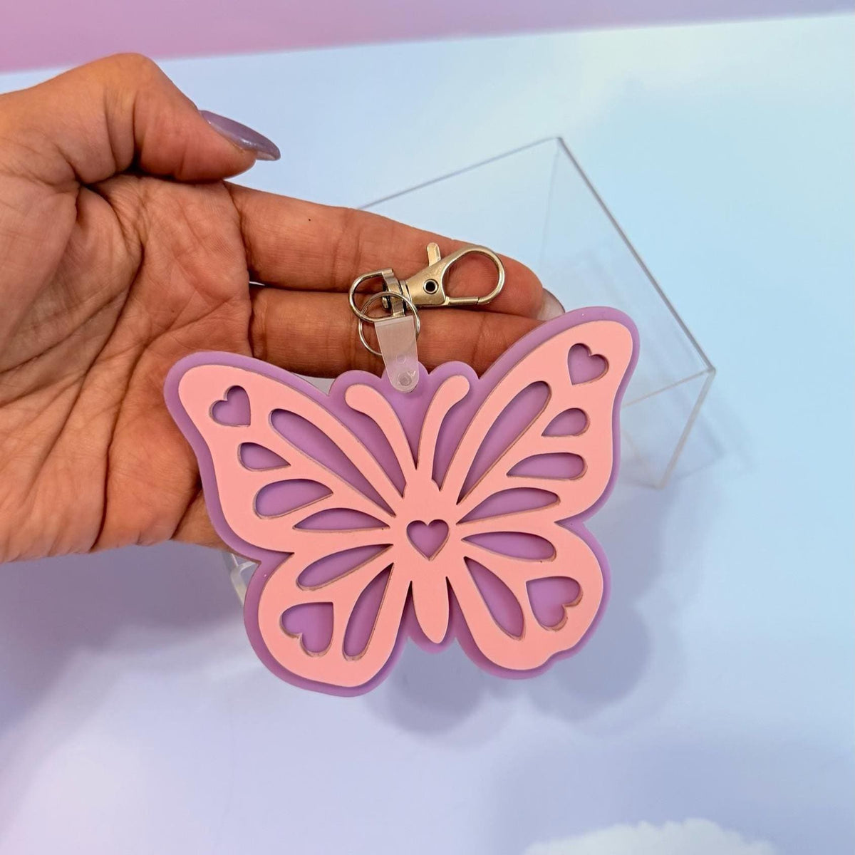 Personalized Butterfly Backpack Tag, Custom Acrylic Name Keychain, Kids School Bag or Lunchbox Tag, Back to School Gift for Girls