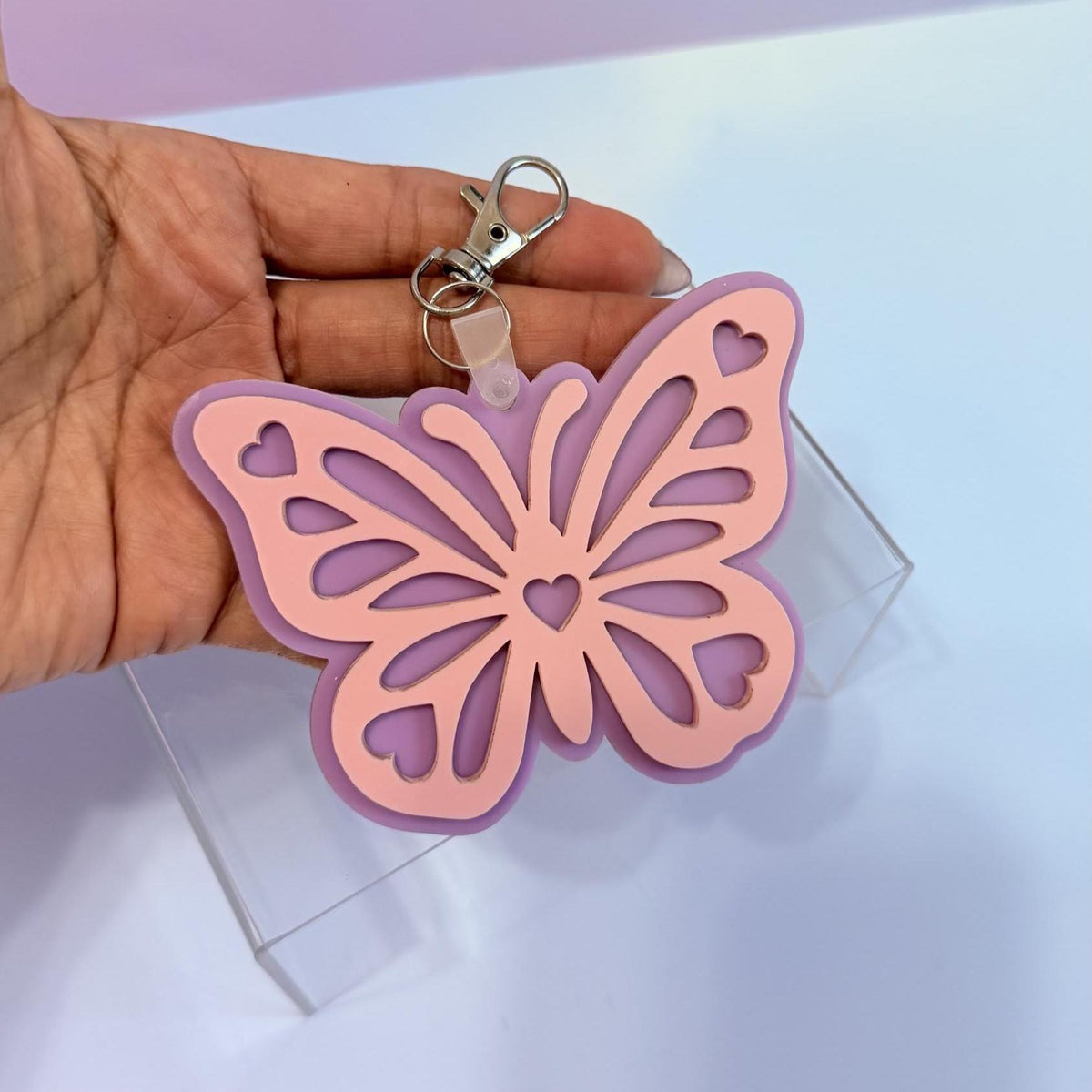 Personalized Butterfly Backpack Tag, Custom Acrylic Name Keychain, Kids School Bag or Lunchbox Tag, Back to School Gift for Girls