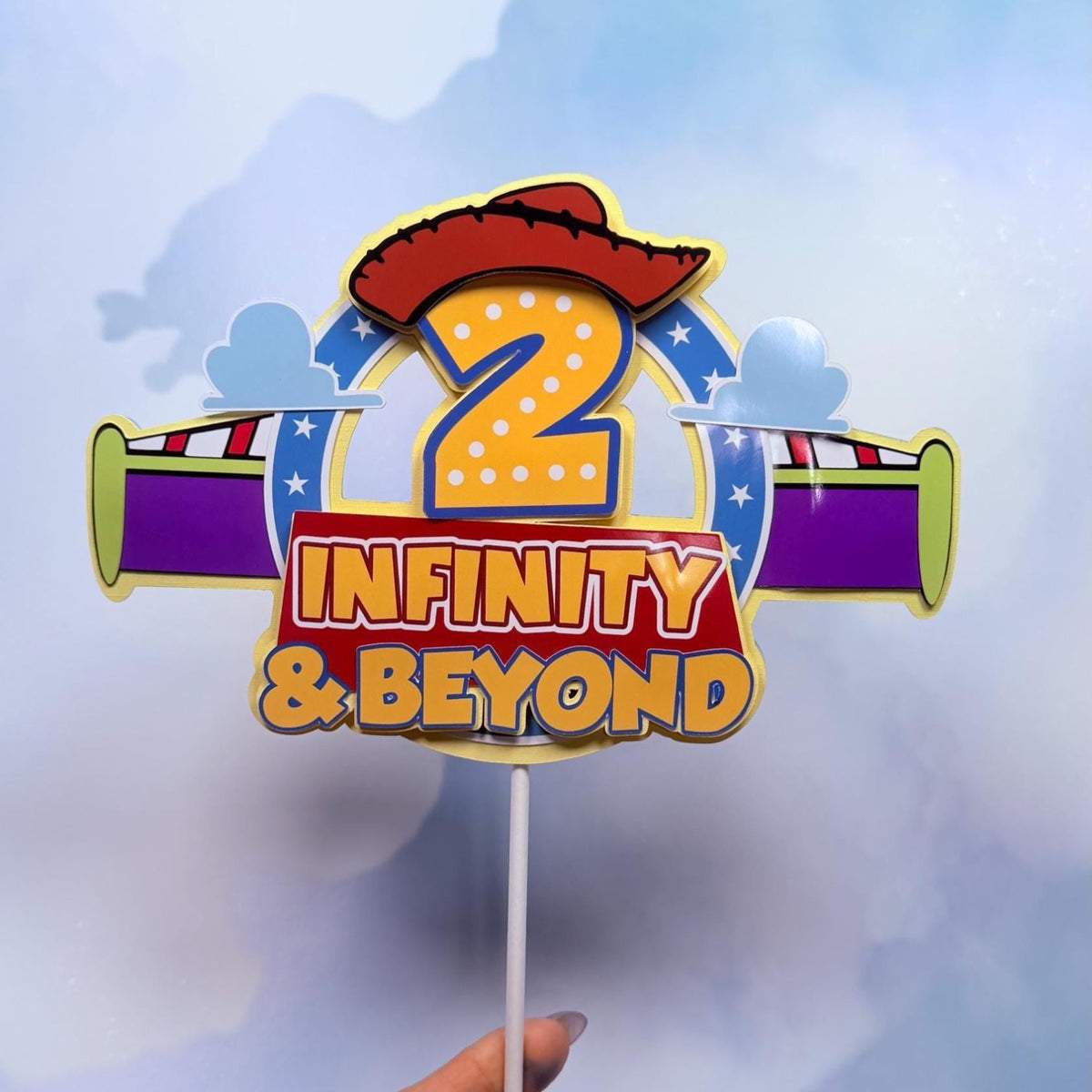 Two Infinity and Beyond Cake Topper, 2nd Birthday Cake Topper, Space Birthday Decorations, Toy Space Theme, Custom Cowboy Second Birthday