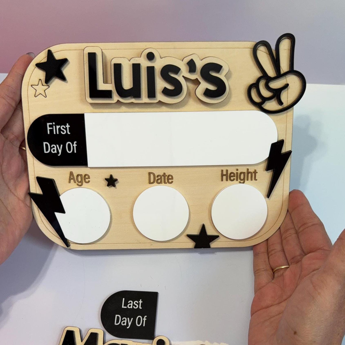 Personalized First Day of School Sign, Reusable Back to School Board, Custom Wooden Milestone Photo Prop, Preschool Kindergarten Keepsake