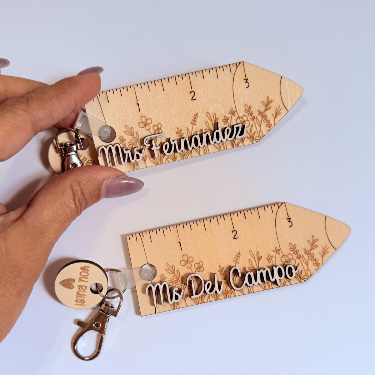 Personalized Teacher Keychain, Wooden Pencil Name Keychain, Teacher Appreciation Gift, Back to School Gift, Custom Educator Bag Charm