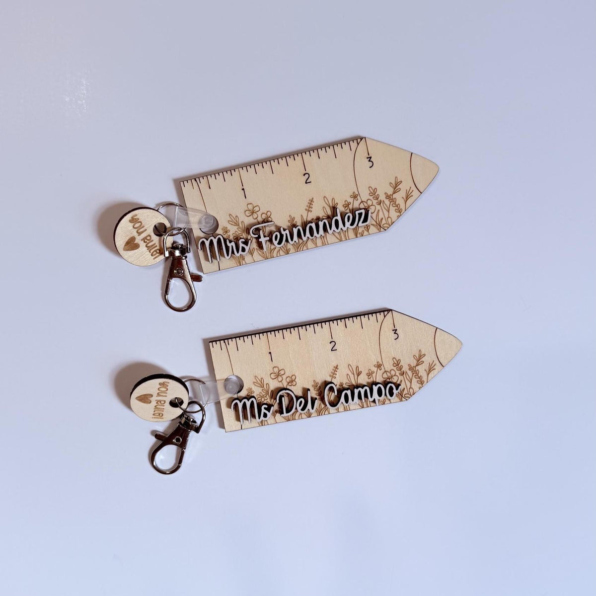 Personalized Teacher Keychain, Wooden Pencil Name Keychain, Teacher Appreciation Gift, Back to School Gift, Custom Educator Bag Charm