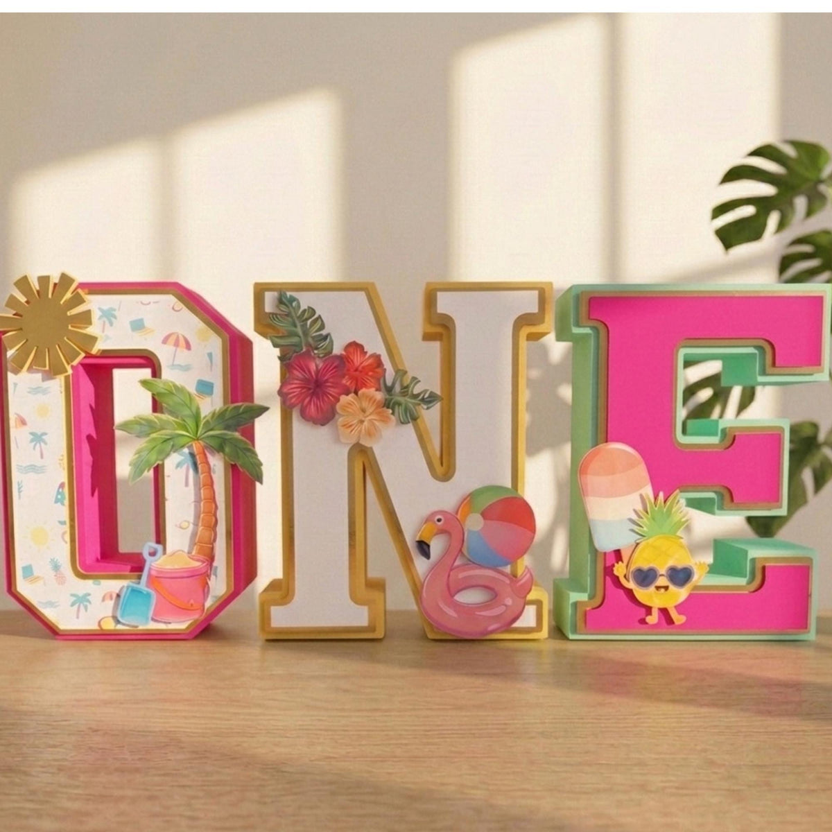 One in the Sun 3D Letters: Summer Pool Party Decor