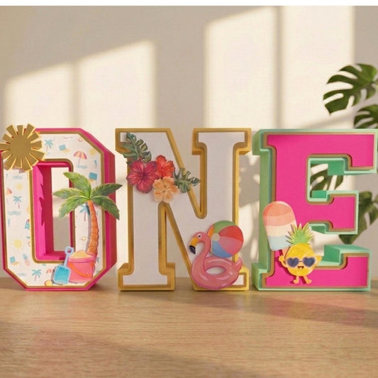 One in the Sun 3D Letters: Summer Pool Party Decor