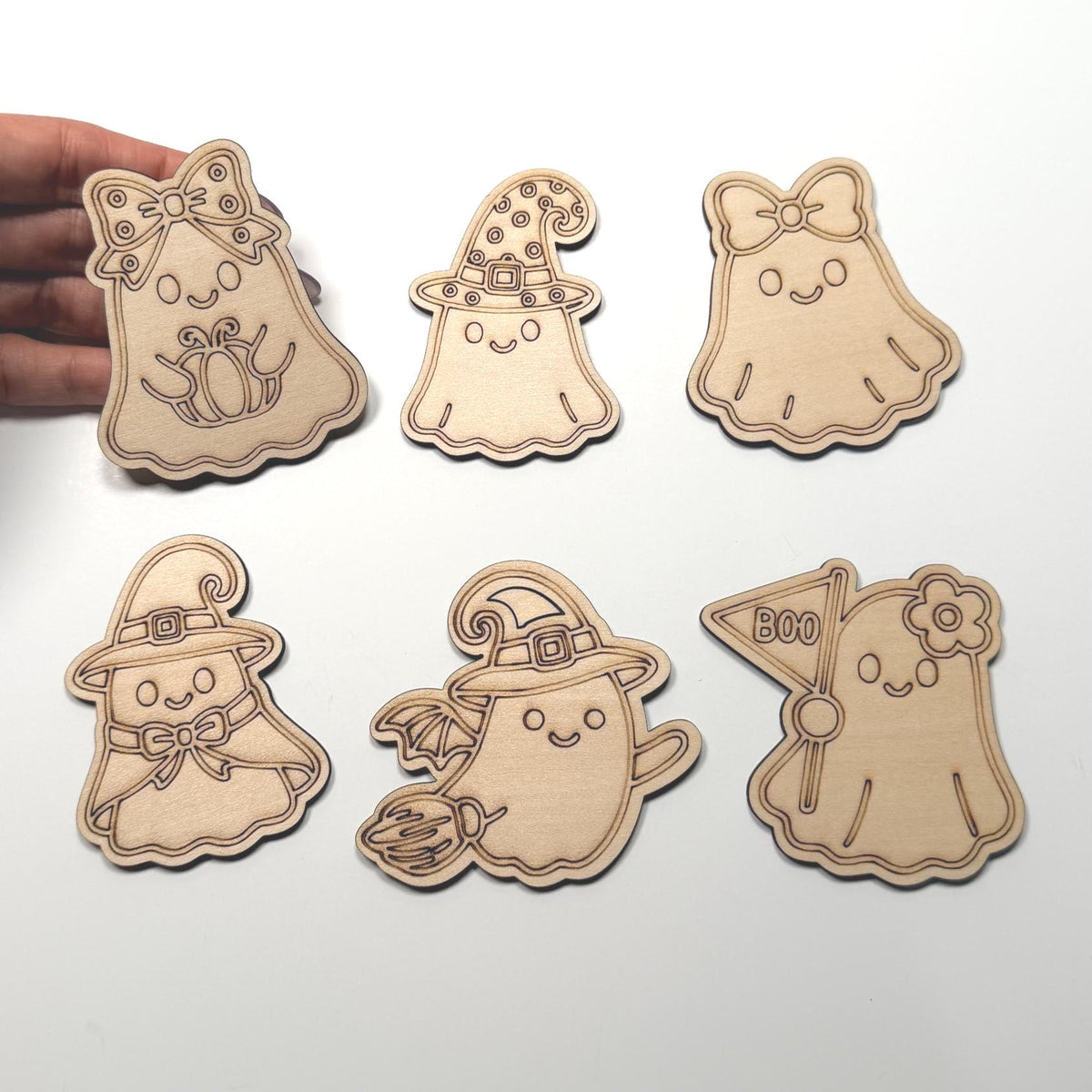 Halloween Paint Kit for Kids, Wood Ghost Craft Kit, Halloween Party Favor, Classroom Halloween Activity, Paint Your Own Ghost