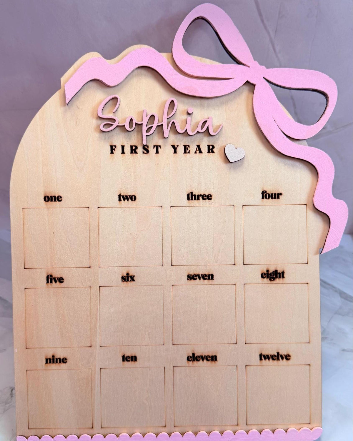 First Year Photo Board, Personalized First Birthday Photo Board, Baby Milestone Board, 12 Month Photo Display, One Year Birthday Decor