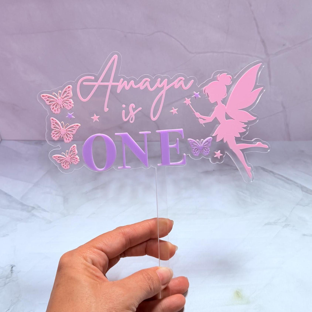 Fairy First Birthday Cake Topper, Personalized Fairy Cake Topper, 1st Birthday Cake Topper, Fairy Garden Birthday Decor, Custom Name Topper