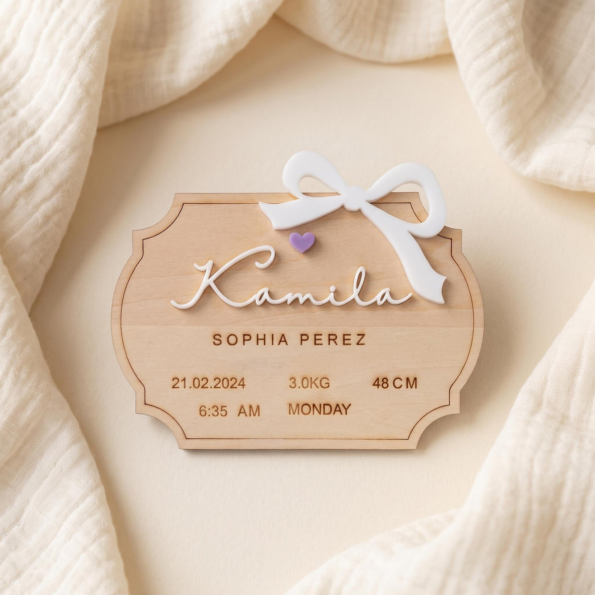 Personalized Baby Birth Stats Sign, Baby Birth Announcement, Acrylic Baby Name Sign, Newborn Hospital Photo Prop, Baby Keepsake