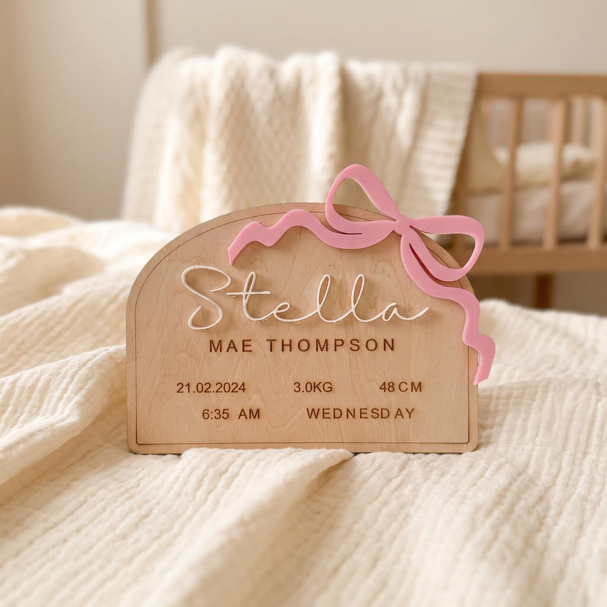 Personalized Baby Birth Stats Sign, Baby Birth Announcement, Acrylic Baby Name Sign, Newborn Hospital Photo Prop, Baby Keepsake