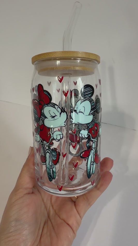 Personalized Valentine Glass Cup | Custom UV DTF Design